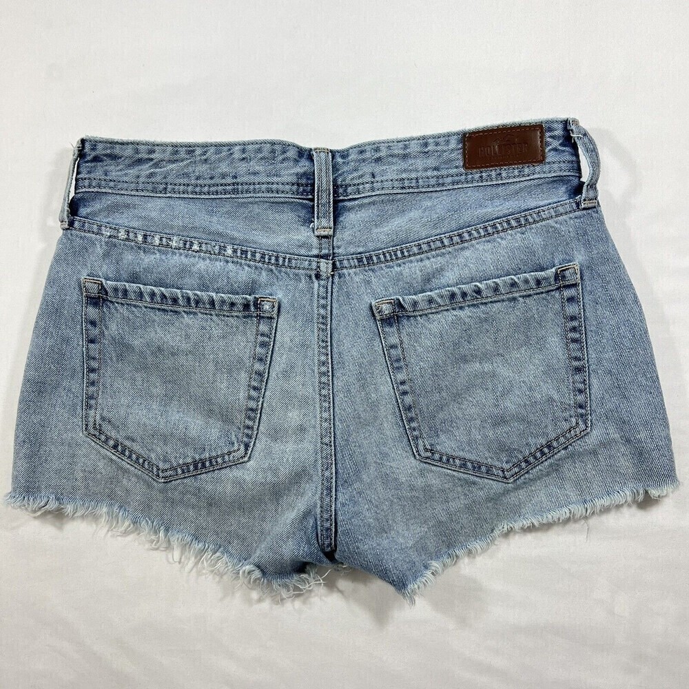 Hollister High Rise Vintage Button Fly Short Distressed‎ Raw Hem Size 27 - Picture 2 of 12